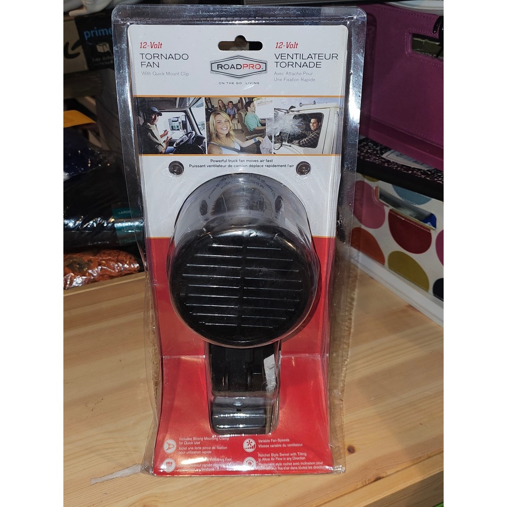 NIP‎ Road Pro 12 Volt Tornado Fan With Quick Mount Clip Sealed New